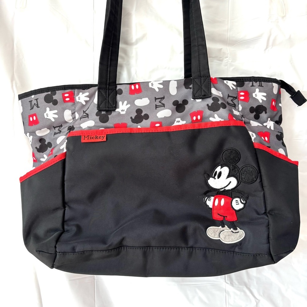 Disney Mickey Mouse Black and Red Tote Diaper Bag. Worn 1X - Picture 5 of 15